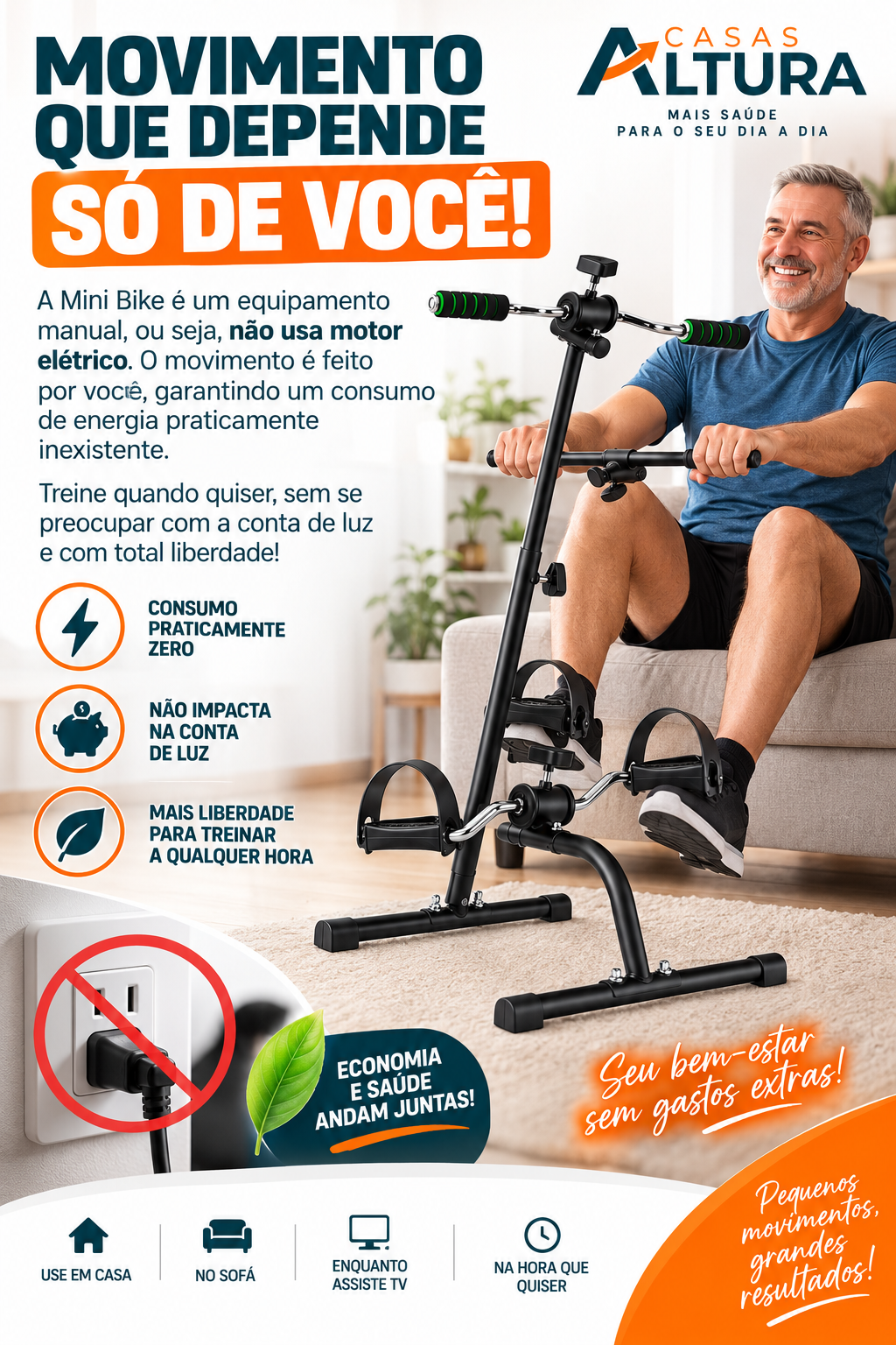 Exercício com Mini Bike